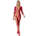 SUBBLIME - 952419 BODYSTOCKING DE REDE COM DIAMANTES MANGA COMPRIDA VERMELHO TAMANHO ÃNICO