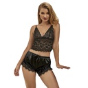 SUBBLIME - 953935 CAMISOLA DE SEDA CASUAL + CALÃA DE RENDA PRETA S/M