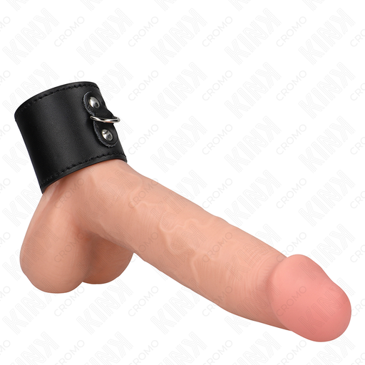 KINK - ANEL DE COURO PARA PÃNIS COM FECHO DE PRESSÃO 18 X 5 CM