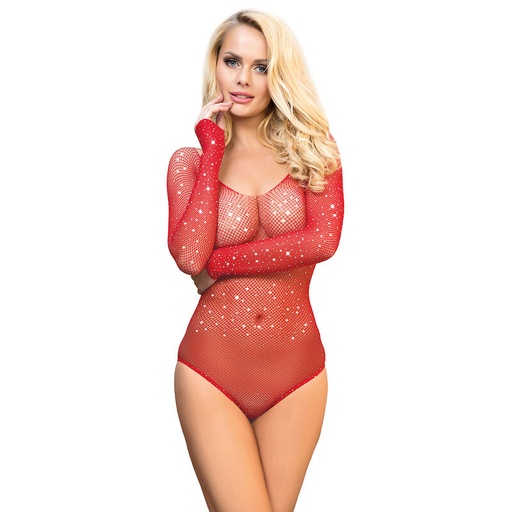 SUBBLIME - 952303 BODY GRILL BRILHANTE COM OMBROS ABERTOS MANGA LONGA VERMELHO TAMANHO ÃNICO